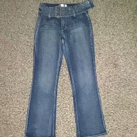 Madden Girl Dark Blue Flare Jeans - Picture 1 of 5